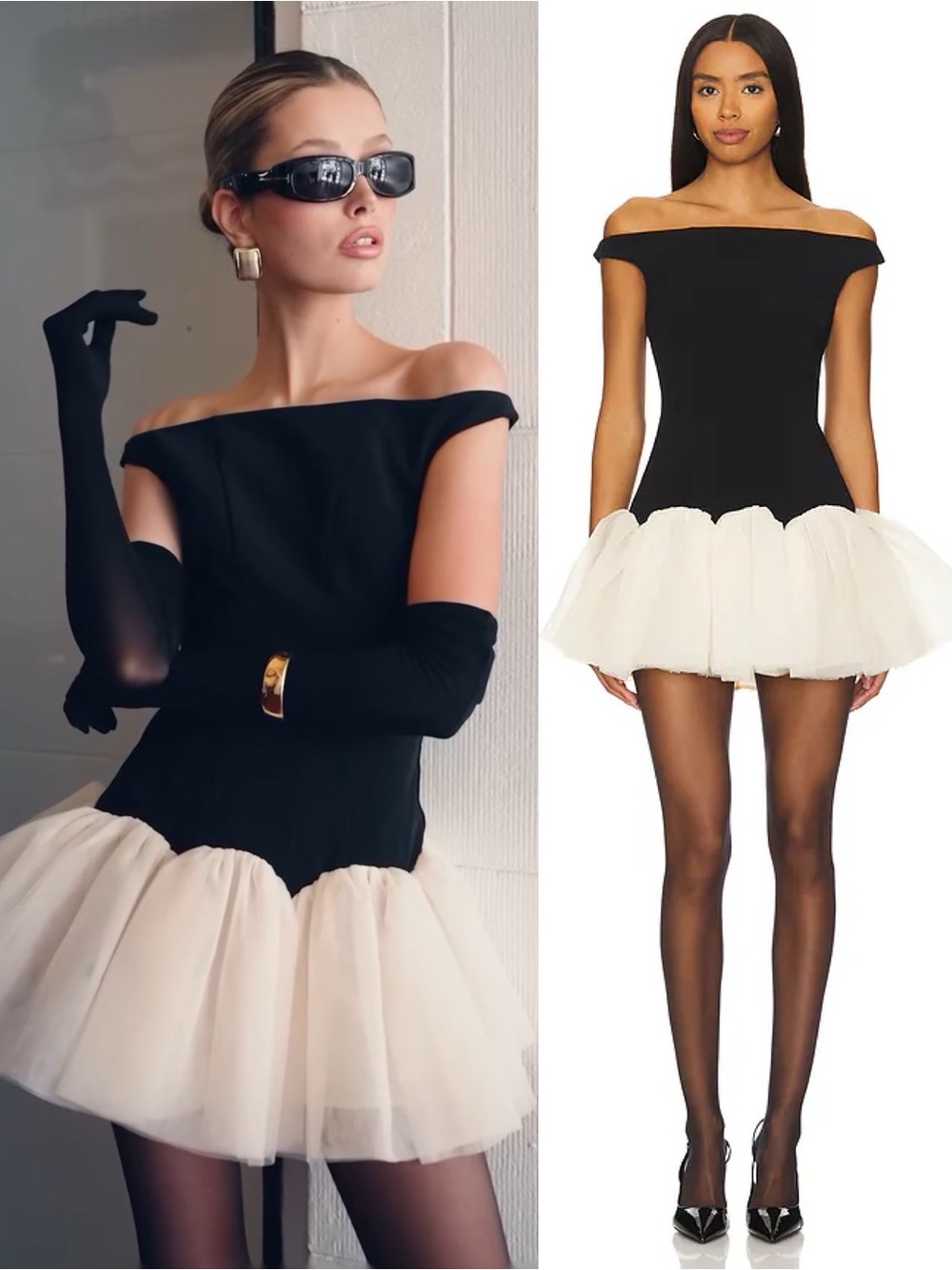 Lovers and Friends Alix Georgette Skirt Mini Dress Black Vanilla NEW with tags